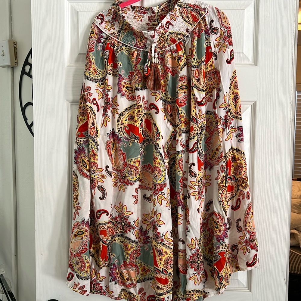 Paisley palazzo swim cover up pants